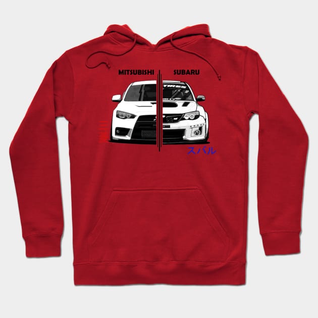 Mitsubishi Lancer EVO and Impreza WRX STI Hoodie by T-JD